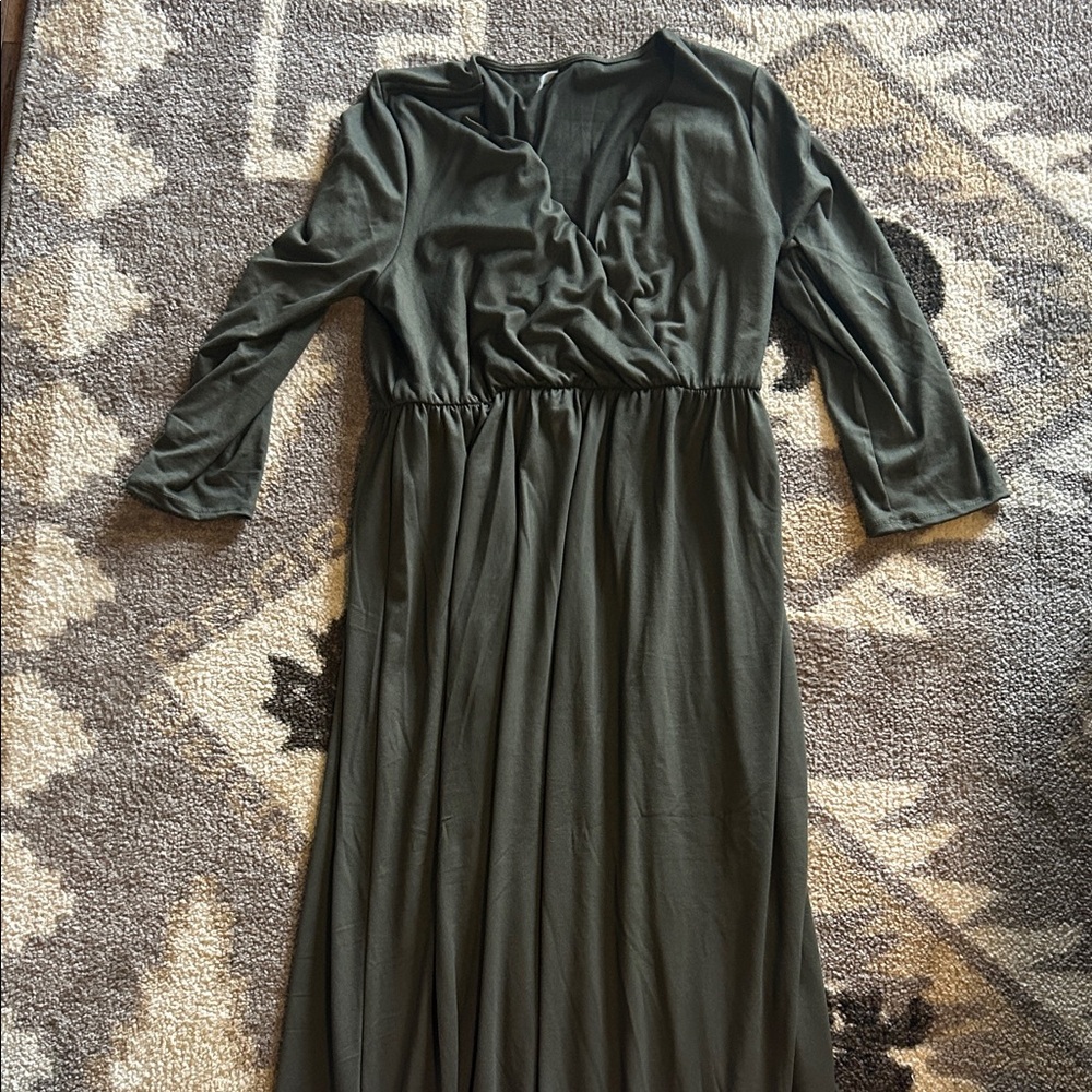 Elegant Olive Green maternity Dress